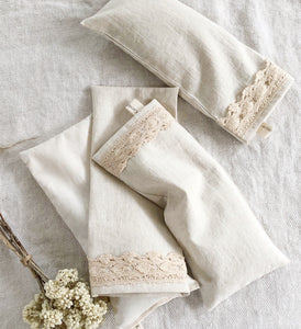 Natural Pure Soft Linen Eye Pillows, Organic Lavender & Linseed